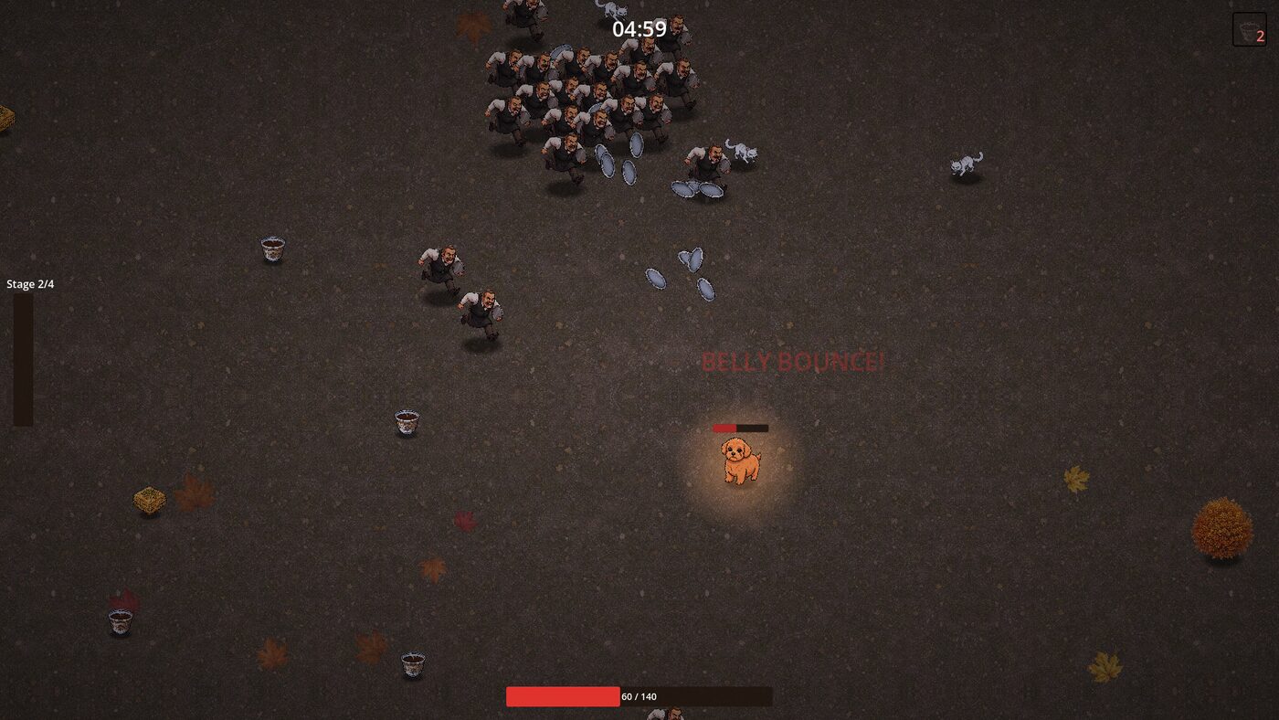 Belly-bounce against a swarm in Tivoli